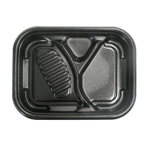 エフピコ 弁当容器　MFPエルア　本体 23-18-1 黒 50枚/袋（ご注文単位12袋）【直送品】