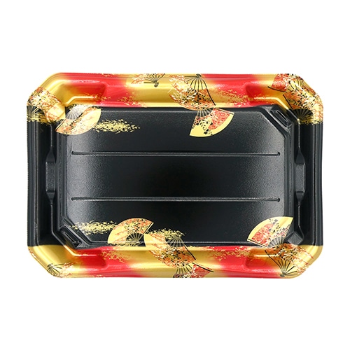 エフピコ 寿司容器　美彩　本体 3-8 金フチ扇 10枚/袋（ご注文単位30袋）【直送品】