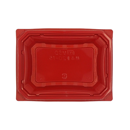 エフピコ お重容器 MSD穂高重 本体 20-15 赤黒 50枚/袋(ご注文単位16袋)【直送品】