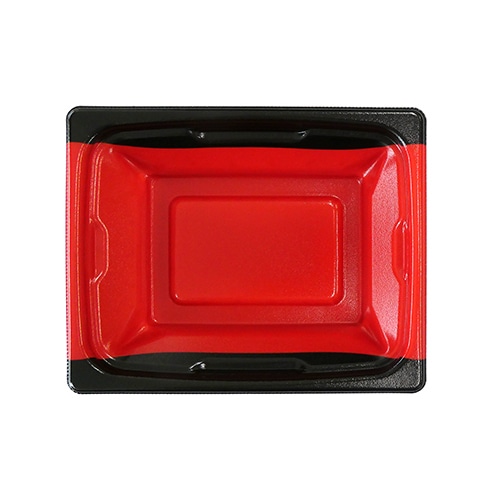 エフピコ 丼容器　MFP角盛重　本体 20-16 フチ黒赤 50枚/袋（ご注文単位12袋）【直送品】