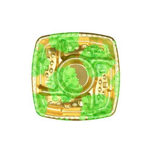 エフピコ オードブル容器 シェルトプラッター 本体 角30R 金リーフ 10枚/袋(ご注文単位20袋)【直送品】