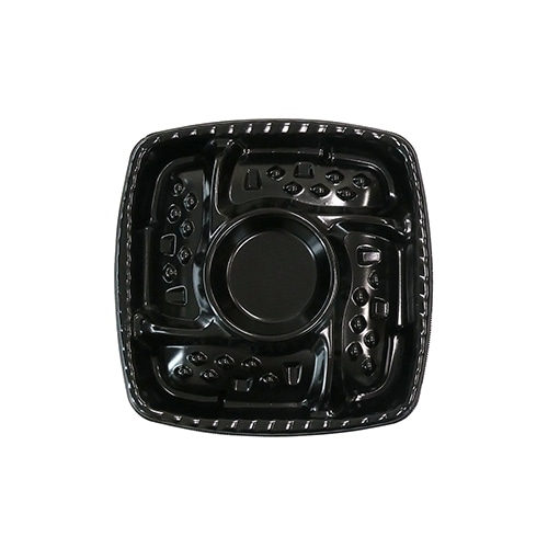 エフピコ オードブル容器 シェルトプラッター 本体 角30R 黒 10枚/袋(ご注文単位20袋)【直送品】