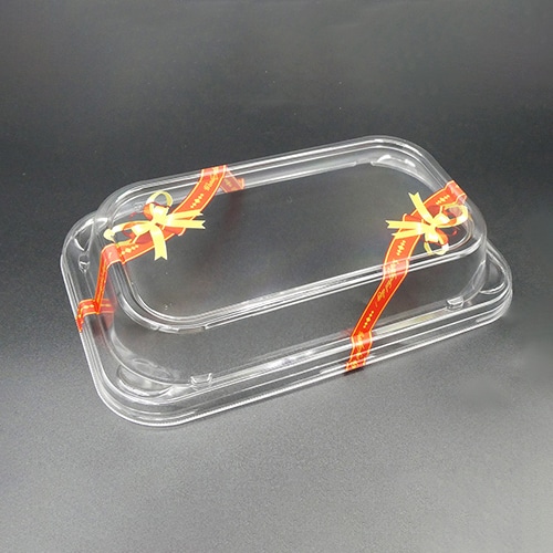 エフピコ オードブル容器 ティアラ角皿 嵌合蓋 T-ティアラ角皿25-15 リボン赤 50枚/袋(ご注文単位12袋)【直送品】