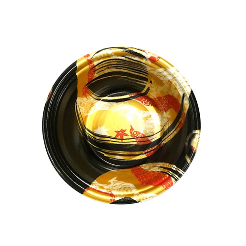 エフピコ 麺容器 MFPホット麺 本体 17(70)絞 風金黒 50枚/袋(ご注文単位15袋)【直送品】