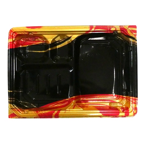 エフピコ 弁当容器 MSD穂高膳 本体 23-17-2 雷神内黒 50枚/袋(ご注文単位12袋)【直送品】