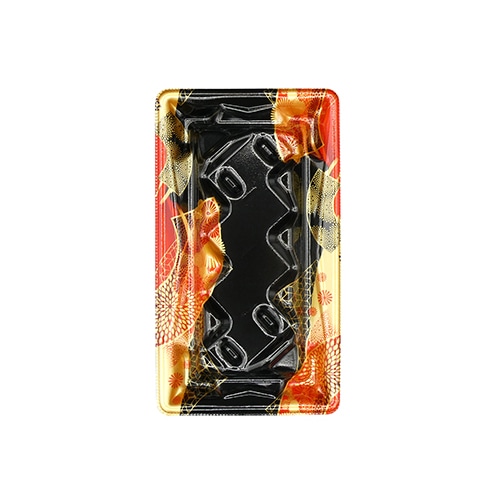 エフピコ 寿司容器 Sステージ枠盛 本体 1-4 はな扇子赤 50枚/袋(ご注文単位24袋)【直送品】