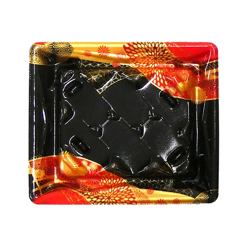 エフピコ 寿司容器 Sステージ枠盛 本体 2-3 はな扇子赤 50枚/袋(ご注文単位18袋)【直送品】