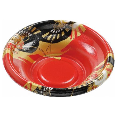 エフピコ 丼容器 MFP-丸丼 本体 16(V1) 黒扇子内朱 50枚/袋(ご注文単位24袋)【直送品】