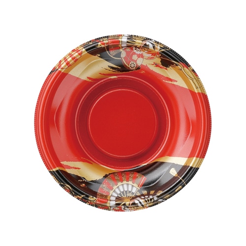 エフピコ 丼容器 MFP-丸丼 本体 18(V1) 黒扇子内朱 50枚/袋(ご注文単位18袋)【直送品】