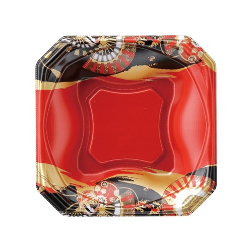 エフピコ 丼容器　MFPかぐら丼　本体 17-17 黒扇子内朱 50枚/袋（ご注文単位18袋）【直送品】