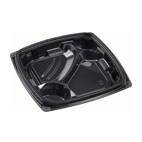 エフピコ 弁当容器 MSDセイフ 本体 23-23-1 黒 50枚/袋（ご注文単位8袋）【直送品】