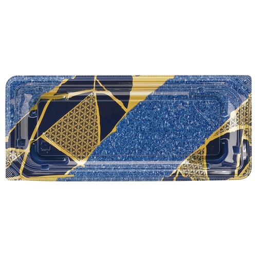 エフピコ 寿司容器 四季皿 本体 1-5 金継ぎ紺 50枚/袋(ご注文単位16袋)【直送品】