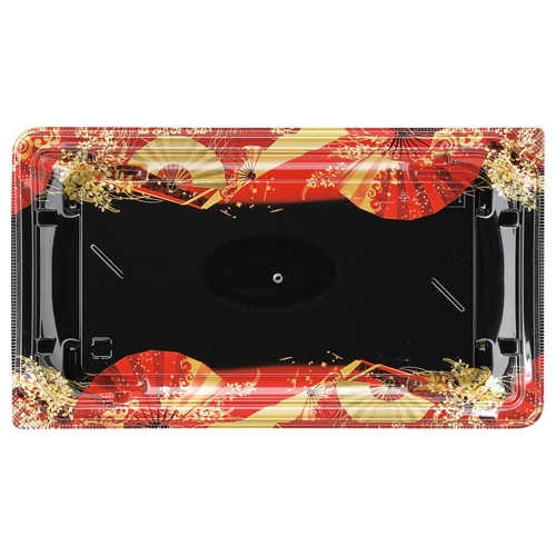 エフピコ 寿司容器 四季皿 本体 2-5 扇ばやし赤 50枚/袋(ご注文単位12袋)【直送品】