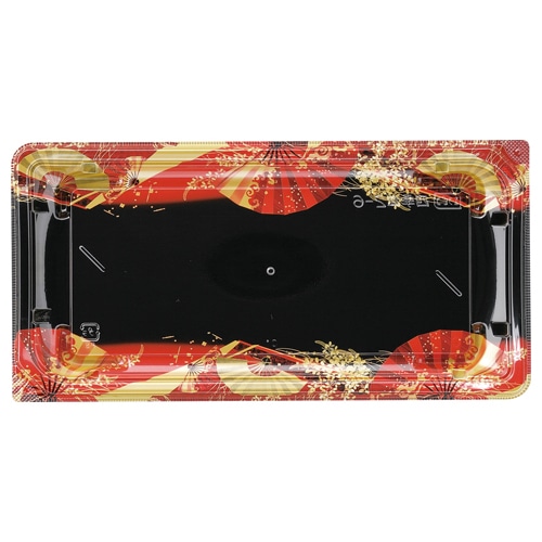 エフピコ 寿司容器 四季皿 本体 2-6 扇ばやし赤 50枚/袋(ご注文単位10袋)【直送品】