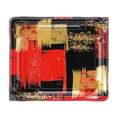 エフピコ 刺身容器　四季皿　本体 20-17 角紋赤 50枚/袋（ご注文単位12袋）【直送品】