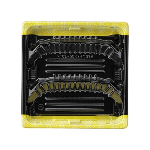 エフピコ 弁当容器 MSDプレイン 本体 20-20TK 金紋黒 50枚/袋(ご注文単位12袋)【直送品】