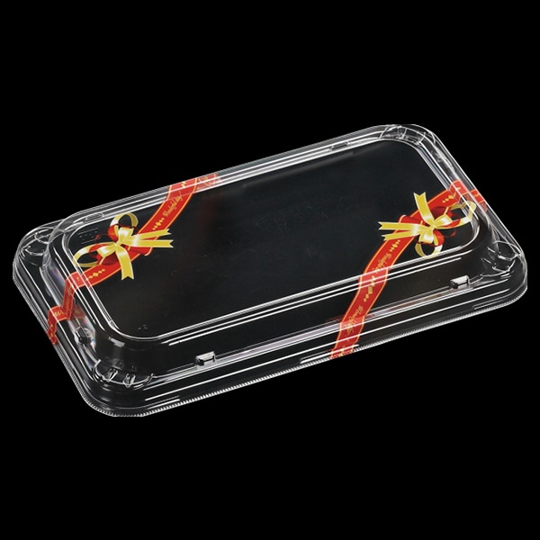 エフピコ オードブル容器　MFPティアラ　外嵌合低蓋L T-ティアラ角25-14 リボン赤 50枚/袋（ご注文単位12袋）【直送品】