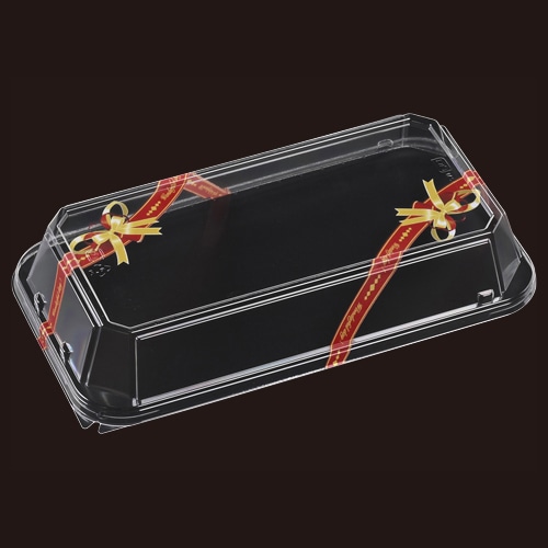 エフピコ オードブル容器 ティアラ角皿 外嵌合蓋 T-ティアラ角29-15 リボン赤 50枚/束(ご注文単位8束)【直送品】