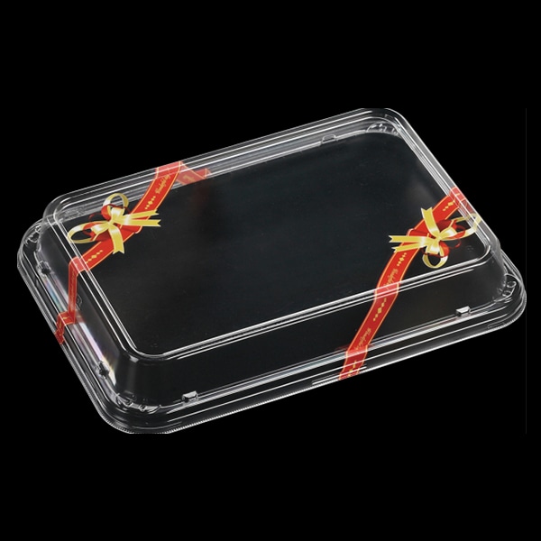 エフピコ オードブル容器　MFPティアラ　外嵌合低蓋L T-ティアラ角30-21 リボン赤 50枚/袋（ご注文単位8袋）【直送品】