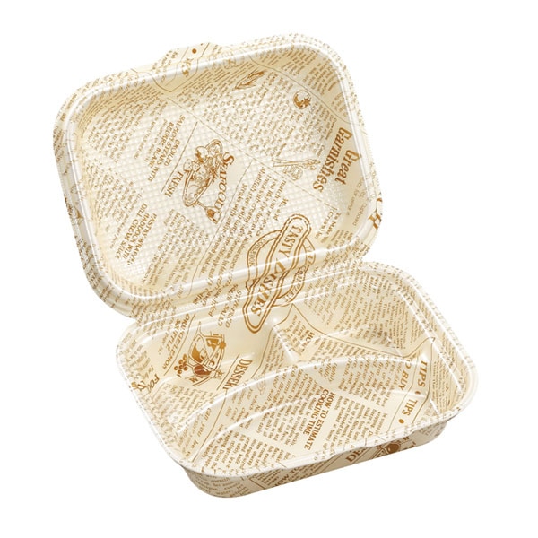 エフピコ 折蓋弁当容器 DLVボーノ 23-18-1 タイムス茶W 30個/袋(ご注文単位6袋)【直送品】