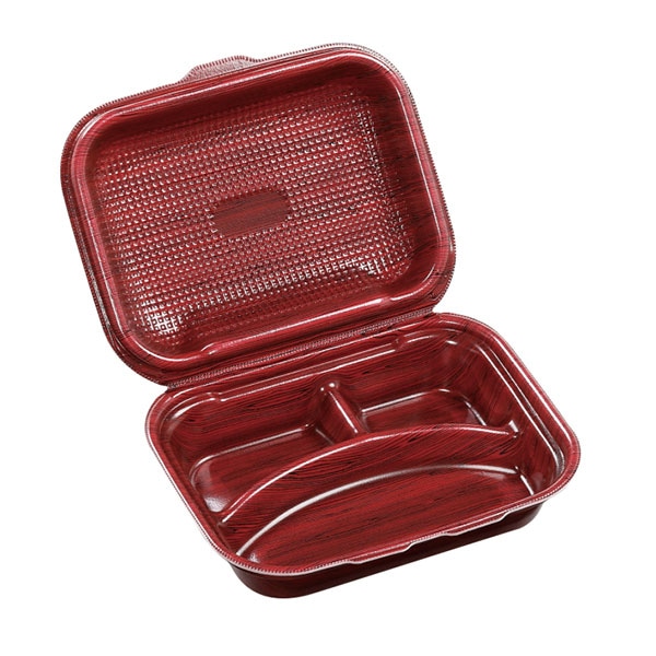 >エフピコ 折蓋弁当容器 DLVボーノ 23-18-1 渋木目W 30個/袋(ご注文単位6袋)【直送品】