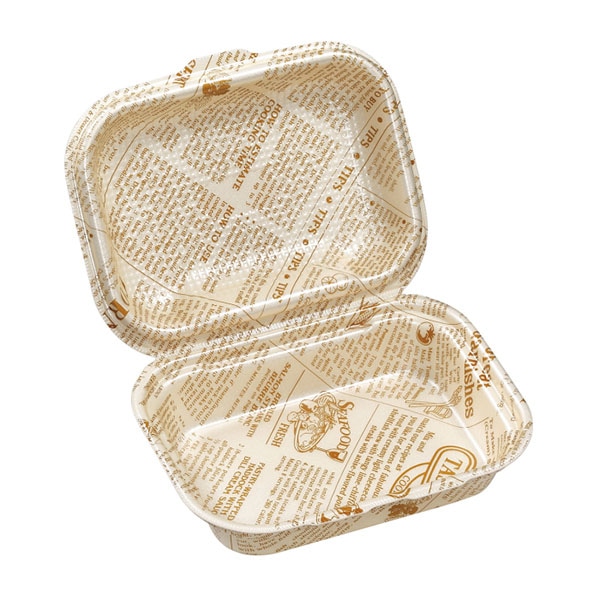 エフピコ 折蓋弁当容器 DLVボーノ 22-16 タイムス茶W 30個/袋(ご注文単位6袋)【直送品】