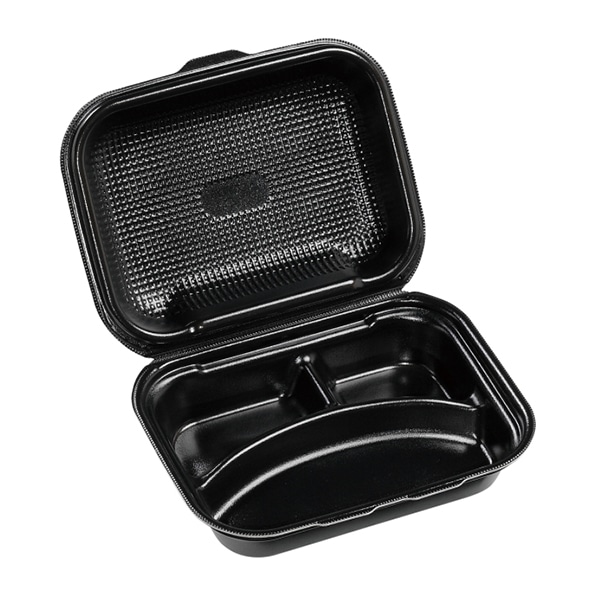 エフピコ 折蓋弁当容器　DLVボーノMFP 23-18-1 黒W 30枚/袋（ご注文単位6袋）【直送品】