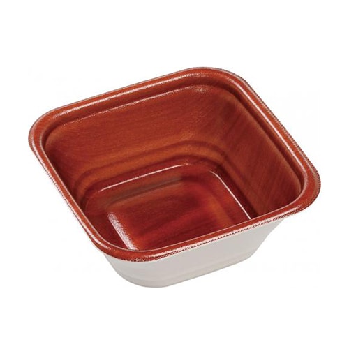 エフピコ 丼容器 DLV角丼 本体 16-16（61）MFP ひだ赤茶 50枚/袋（ご注文単位12袋）【直送品】