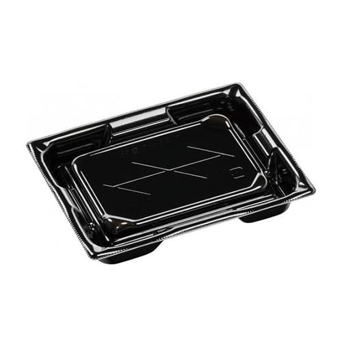 エフピコ 寿司容器 鈴音 本体 2-3PT 黒W 50枚/袋（ご注文単位16袋）【直送品】