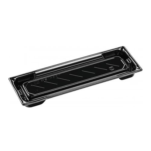 エフピコ 寿司容器 鈴音 本体 1-8PT 黒W 50枚/袋（ご注文単位12袋）【直送品】