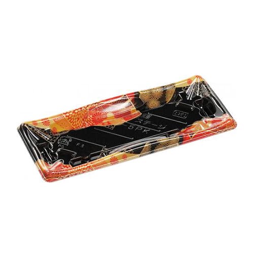 エフピコ 寿司容器 輝ステージ 本体 1-5PK はな扇子赤 50枚/袋（ご注文単位20袋）【直送品】