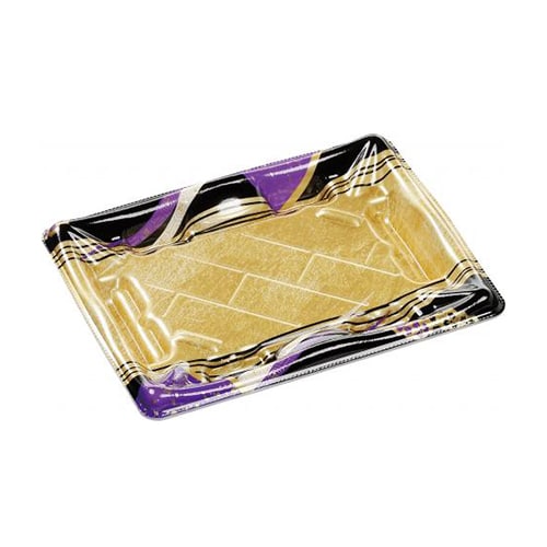 エフピコ 寿司容器 輝ステージ 本体 2-3PK 角みやび紫 50枚/袋（ご注文単位18袋）【直送品】