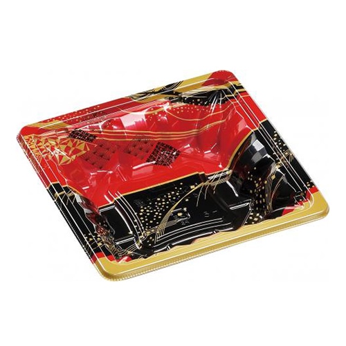 エフピコ お重容器 MSDアコード重 本体 14-14(30) 万彩赤 50枚/束(ご注文単位30束)【直送品】