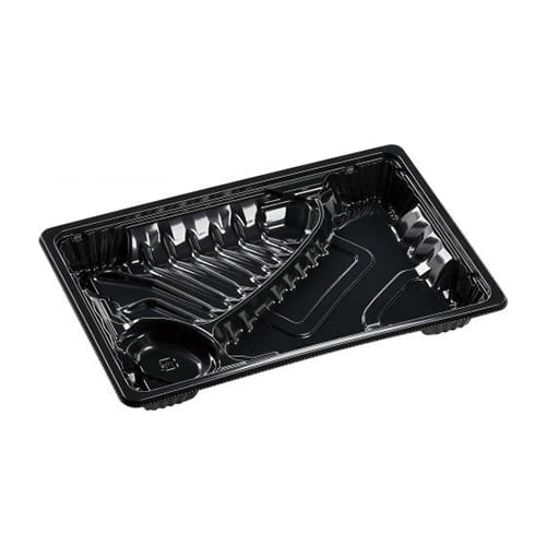 エフピコ 弁当容器 MSDアコード 本体 23-16-2 黒 50枚/袋（ご注文単位16袋）【直送品】