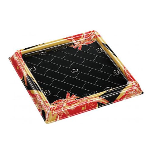 エフピコ 寿司桶容器 祝賀桶 本体 29-29 30貫PT おり姫赤 10枚/袋（ご注文単位16袋）【直送品】