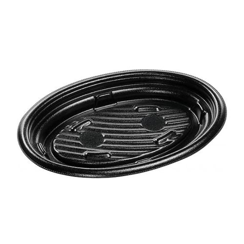エフピコ 軽食容器 MFPグラブ楕円 本体 22-15 黒 50枚/袋（ご注文単位12袋）【直送品】
