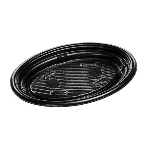 エフピコ 軽食容器 MFPグラブ楕円 本体 24-16 黒 50枚/袋（ご注文単位10袋）【直送品】