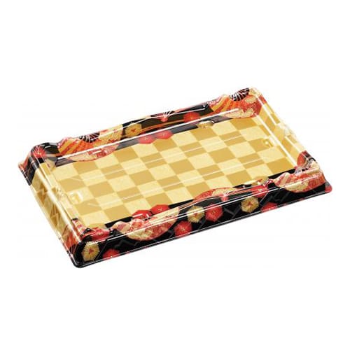 エフピコ 寿司容器 氷河桶 本体 33-20PT 扇市松金 10枚/袋（ご注文単位24袋）【直送品】