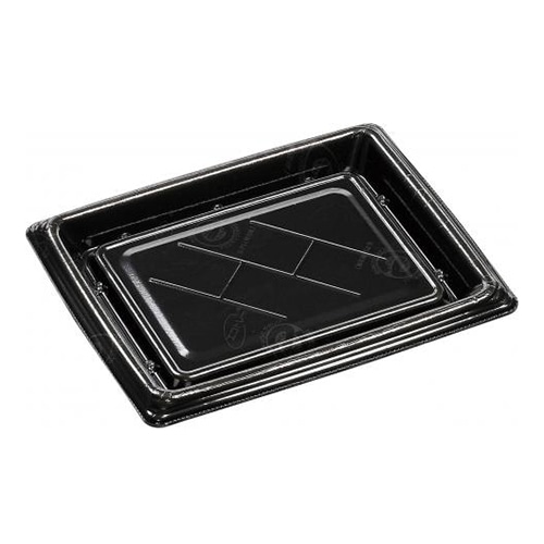 エフピコ 寿司容器 元助 本体 18-15(2-3) エコ黒 100枚/束(ご注文単位9束)【直送品】