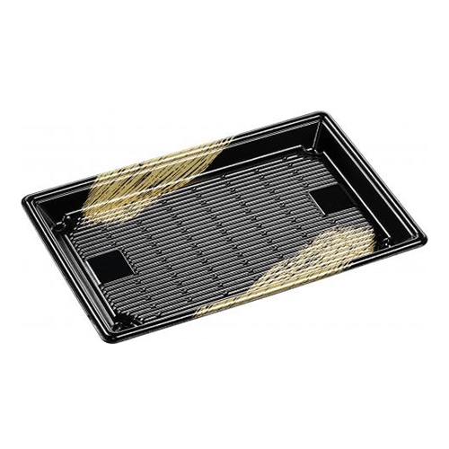 エフピコ 寿司容器 もり-120 本体 エコ黒ふで金 50枚/束(ご注文単位16束)【直送品】