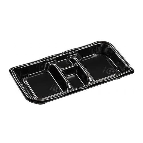 エフピコ 麺セット容器 SB葉皿 本体 28-15-1 エコ黒 50枚/袋（ご注文単位12袋）【直送品】