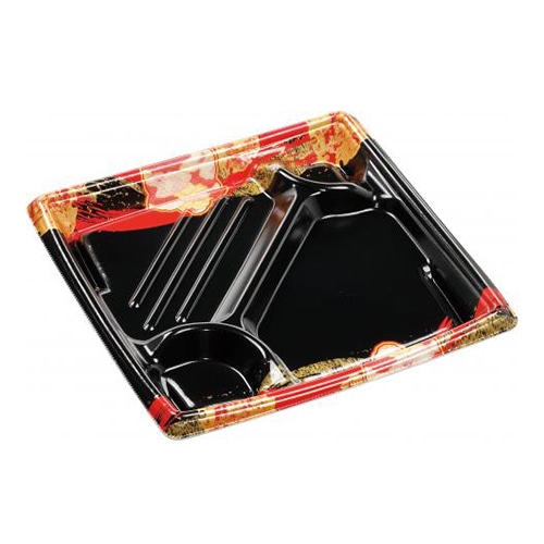 エフピコ 弁当容器 MFPかすが 本体 23-23-1 福寿赤N 50枚/束(ご注文単位8束)【直送品】