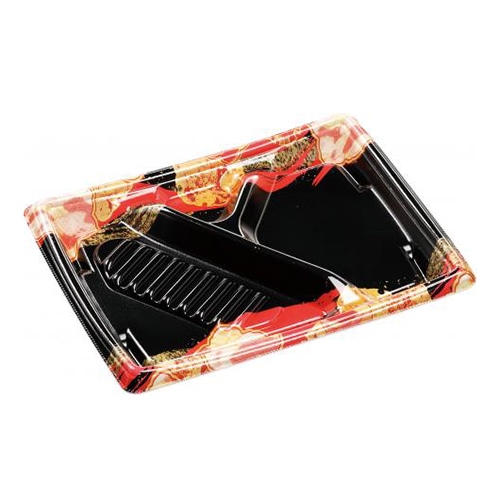 エフピコ 弁当容器 MFPかすが 本体 24-18-1 福寿赤N 50枚/束(ご注文単位12束)【直送品】