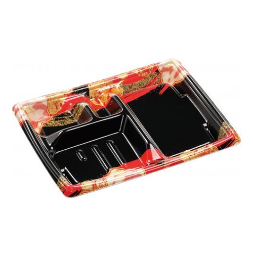 エフピコ 弁当容器 MFPかすが 本体 24-18-2 福寿赤N 50枚/束(ご注文単位12束)【直送品】