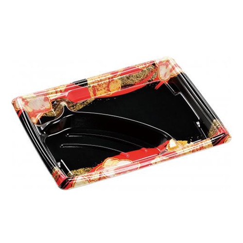 エフピコ 弁当容器 MFPかすが 本体 24-18-3 福寿赤N 50枚/束(ご注文単位12束)【直送品】