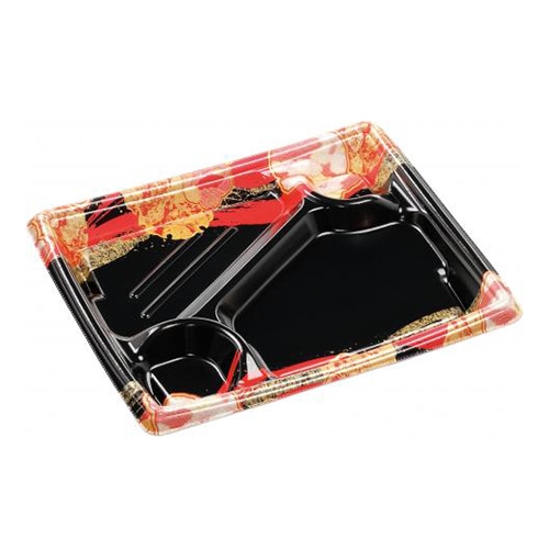 エフピコ 弁当容器 MFPかすが 本体 24-20-1 福寿赤N 50枚/束(ご注文単位12束)【直送品】