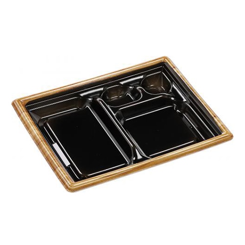 エフピコ 弁当容器 MFPモダン 本体 22-17-2 モクフチ黒N 50枚/束(ご注文単位12束)【直送品】