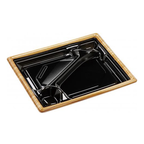 エフピコ 弁当容器 MFPモダン 本体 24-20-1 モクフチ黒N 50枚/束(ご注文単位12束)【直送品】