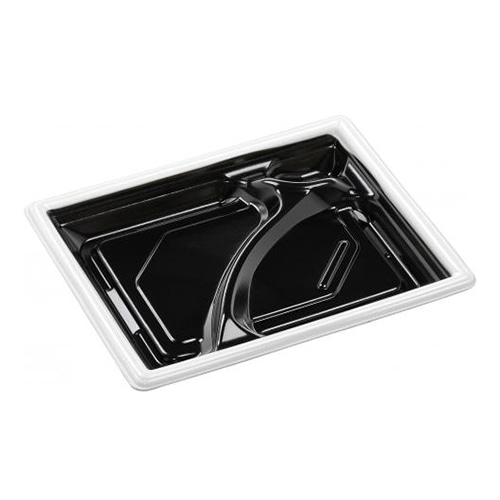 エフピコ 弁当容器 MFPモダン 本体 22-17-1 白フチ黒N 50枚/束(ご注文単位12束)【直送品】