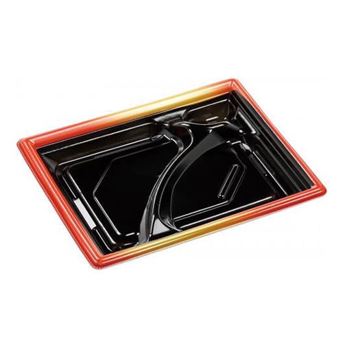 エフピコ 弁当容器 MFPモダン 本体 22-17-1 赤金フチ黒N 50枚/束(ご注文単位12束)【直送品】
